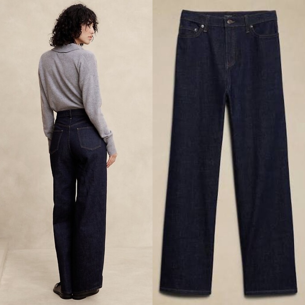 Banana Republic Women's Dark and Light Blue Skinny Jeans